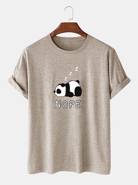 

Simple Cartoon Tee Shirts & Tops, Light khaki, T-shirts