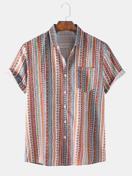 

Men's Printed Striped Shirts, Red, Men's Floral shirt