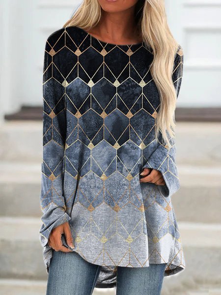 

Casual Striped Long Sleeve Shirts & Tops, Blue, Tops