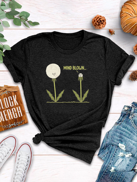 Short Sleeve Casual Tops, Black, Tops