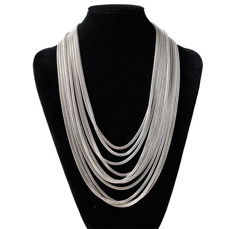 

Alloy Multicolor stretch chain necklace, White, Necklaces