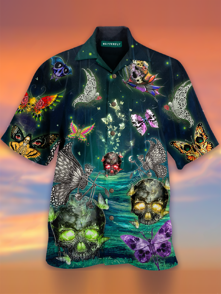 

Vintage Shirt Collar Shirts, Green, Men's Floral shirt