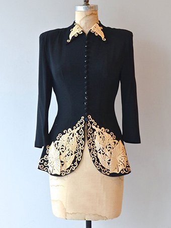 

Elegant Long Sleeve Cotton-Blend Fleece Coat, Black, Blazers