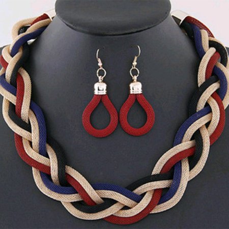 

Chic Bohemian hand woven rope necklaces and earrings, Necklaces