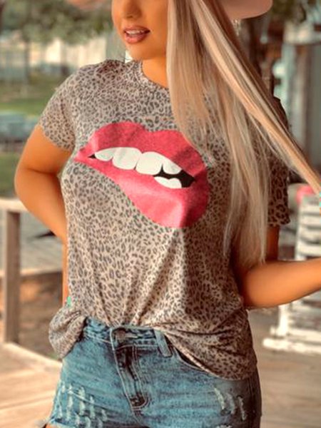 

Casual Leopard T-shirt, Brown, Email discount
