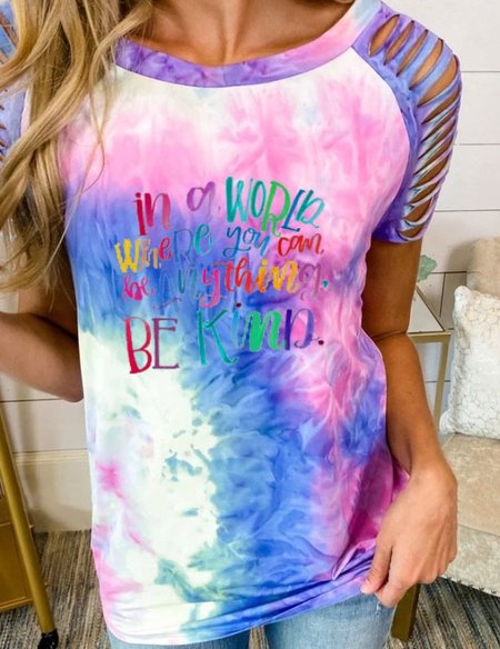 

Short Sleeve Crew Neck Casual Shirts & Tops, Blue, Tees & T-shirts