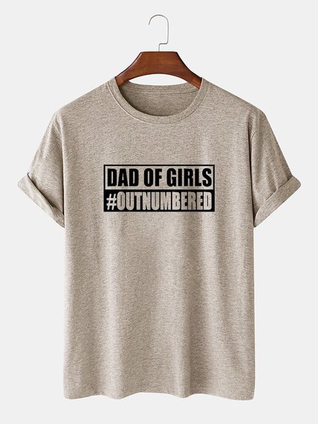 

Letter Cotton-Blend Printed Tee Shirts & Tops, Light khaki, T-shirts