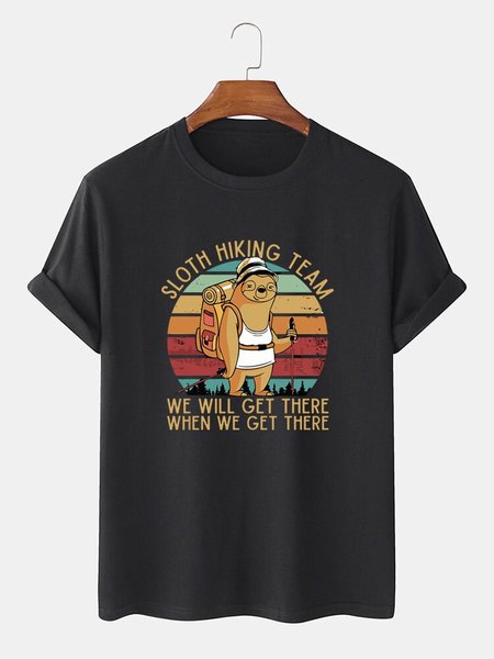 

Crew Neck Animal Cotton-Blend Tee T-shirt, Black, Men's t-shirts