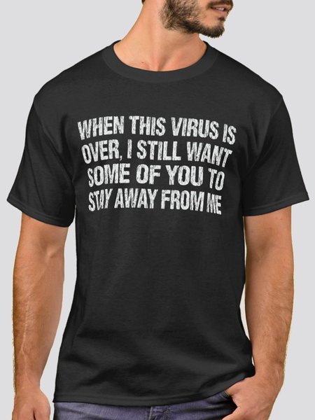 

Cotton-Blend Letter Simple Tee Shirts & Tops, Black, Men's t-shirts