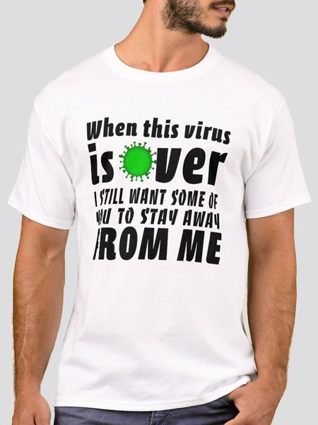 

Cartoon Simple Cotton-Blend Tee Shirts & Tops, White, Men's Clothing