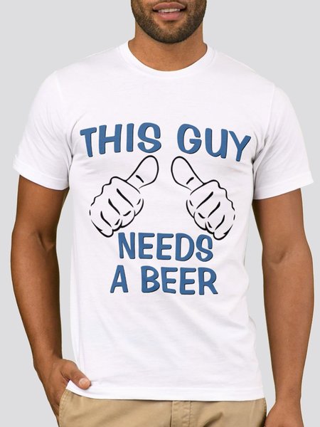 

Printed Casual Letter Tee Shirts & Tops, White, Men's Clothing