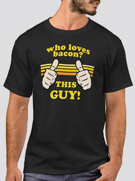 

Cartoon Cotton-Blend Crew Neck Tee Shirts & Tops, Black, T-shirts