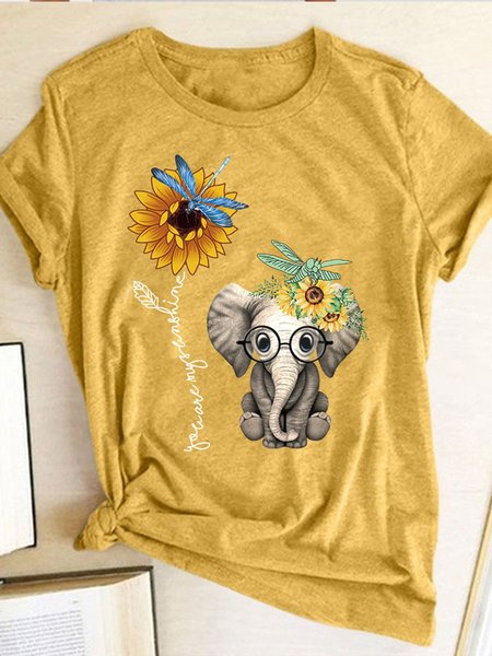 

Printed Casual Shirts & Tops, Yellow, Printed T-shirts