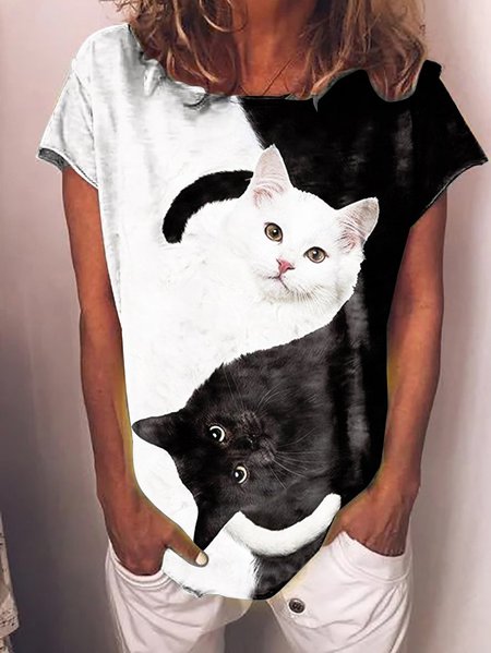 Casuale a Righe Maniche Lunghe Camicie & Top, Nero, T-Shirts