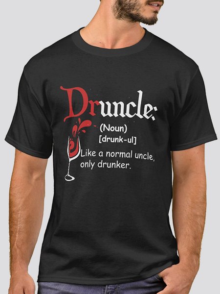 

Cotton-Blend Simple Crew Neck Tee & Tops, Black, Men's Clothing
