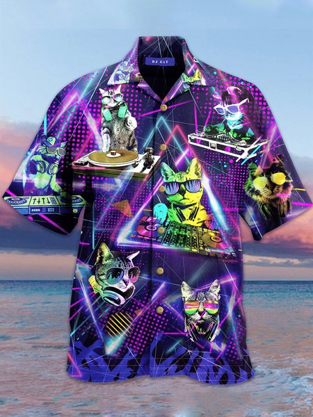 

Shirt Collar Vintage Shirts, Purple, Blouses&Shirts