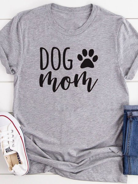 

Dog Mom Tee, Gray, T-shirts