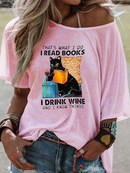 

That's What I Do Cat Woman's T-Shirts & Tops, Pink, T-shirts