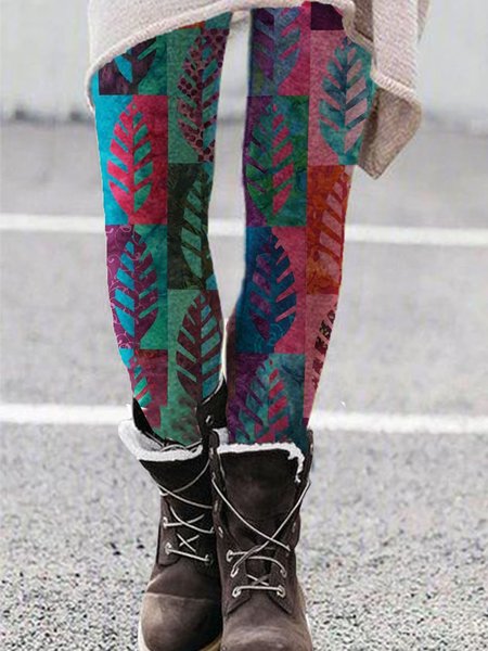 

Geometric Holiday Sheath Leggings, Blue, Leggings