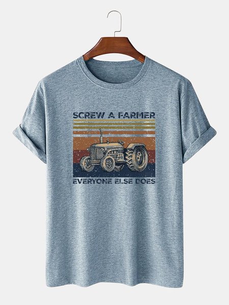 

Vintage Crew Neck Tee T-shirt, Light blue, T-shirts