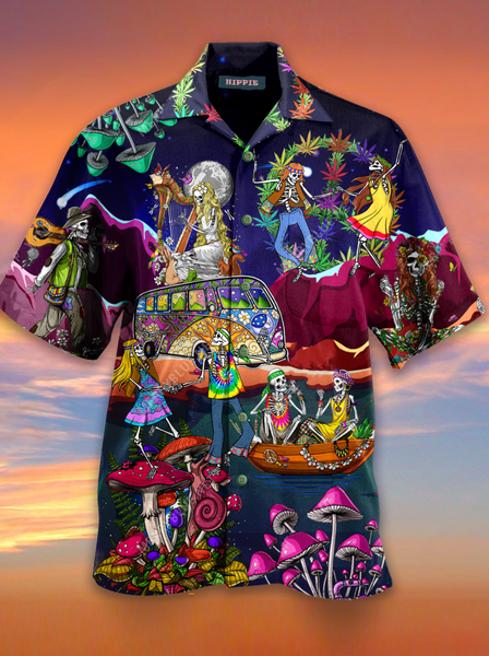 

Skull Vintage Shirts, Navyblue, Men's Floral shirt