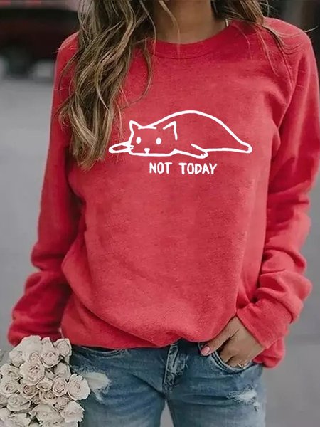 

Cute Cat Women's Sweatshirt, Red, Hoodies&Sweatshirts