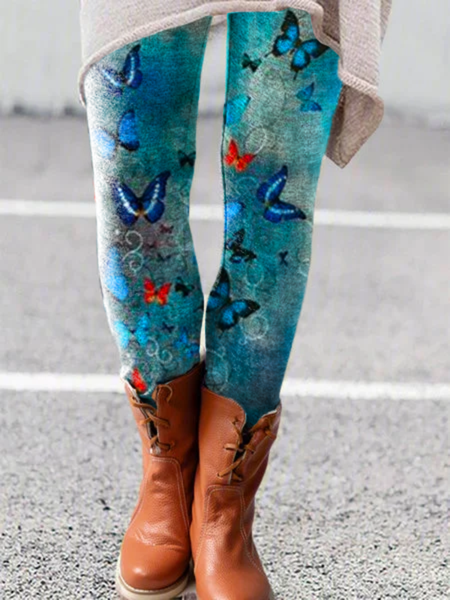 

Stampato Legging Pantaloni, Blu, Leggings
