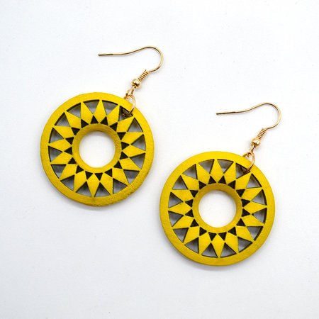 Earrings, Yellow, Earrings