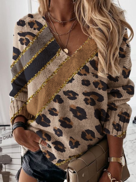

Plus size Long Sleeve Casual Shirts & Tops, Brown, Tops