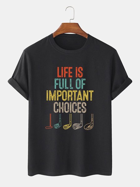 

Cotton-Blend Crew Neck Tee T-shirt, Black, T-Shirts