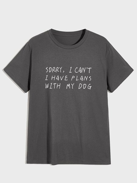 

Sorry I Can't I Have Plans With My Dog Men's Graphic Tee, Deep gray, T-shirts