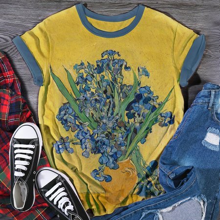 

Short Sleeve Shift Shirts & Tops, Flower, T-Shirts