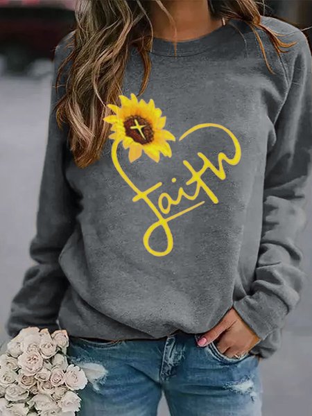 

Daisy Heart Women's Sweatershirt, Grey, Hoodies & Sweatshirts
