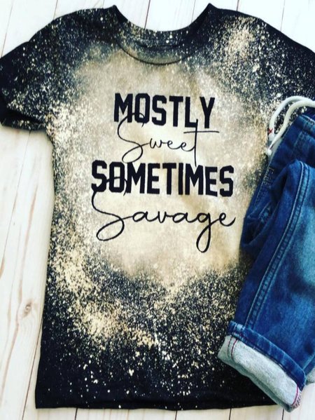 

Cotton Vintage T-shirt, As picture, Tops