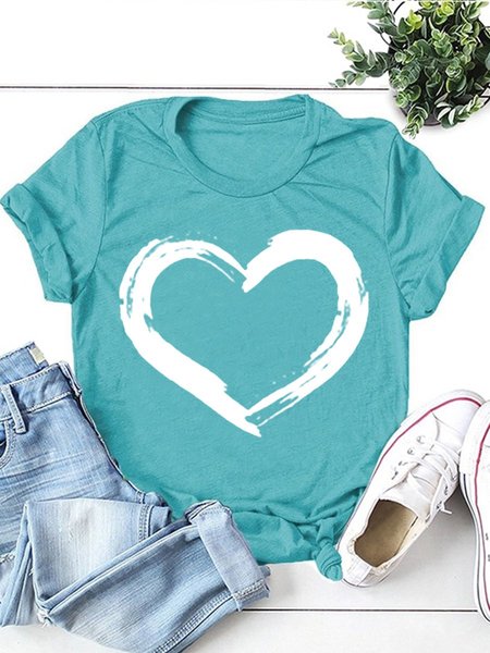 

White Heart Women's T-Shirt, Turquoise, T-shirts