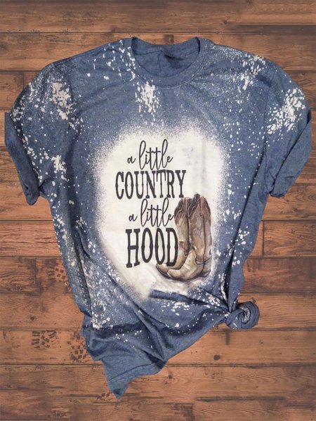 

Letter Crew Neck Vintage T-shirt, As picture, T-Shirts