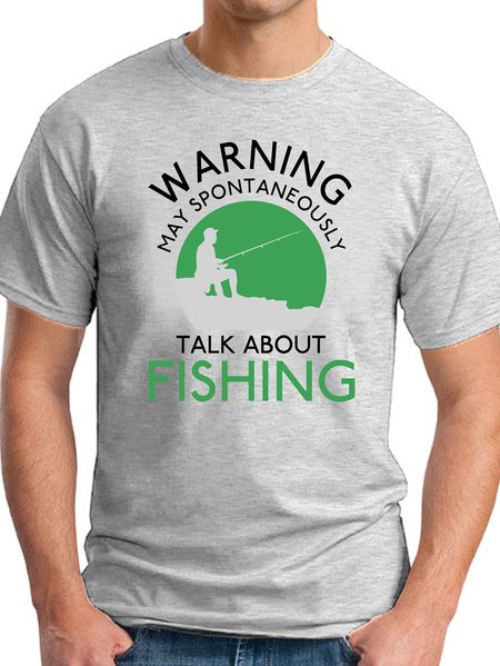 

May Spontaneously Talk About Fishing Men's T-shirt, Light gray, T-shirts