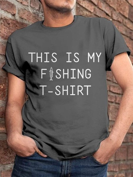 

Love fishing Print Men's Short Sleeve Tee, Deep gray, T-shirts