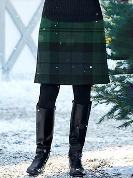 

Checkered/plaid Vintage Skirt, Green, Skirts
