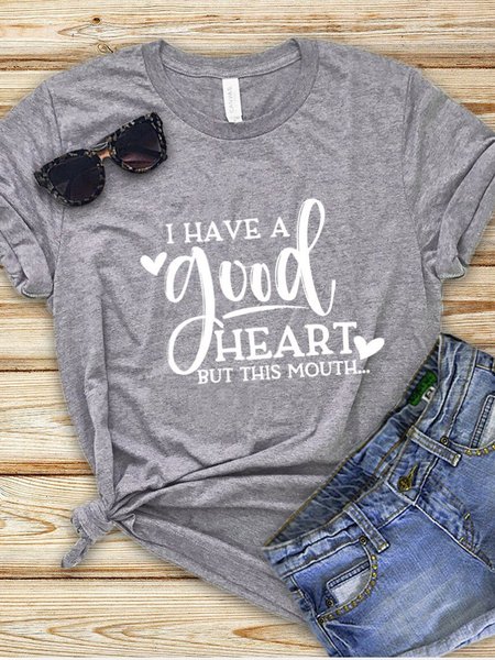 

I Have A Good Heart But This Mouth Gray Tshirt, T-shirts