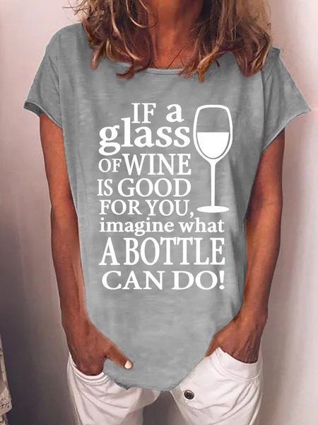 

If A Glass of Wine Women's Tee, Gray, T-shirts