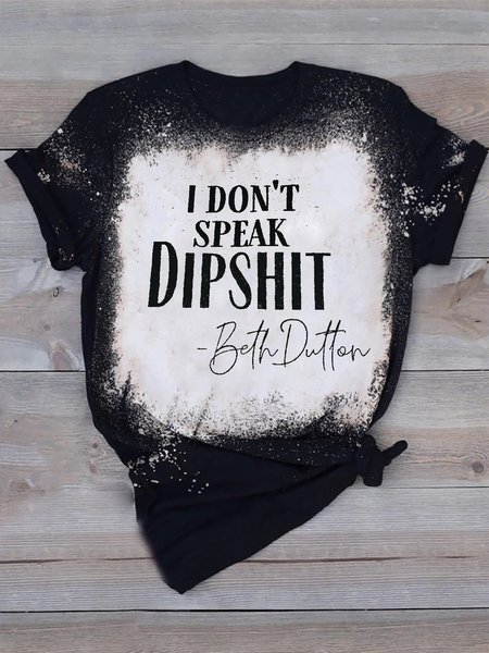 

Vintage Letter Shift T-shirt, Black, T-Shirts