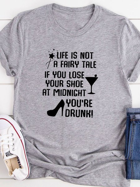 

Life Is Not A FairytaleTee, Gray, T-shirts