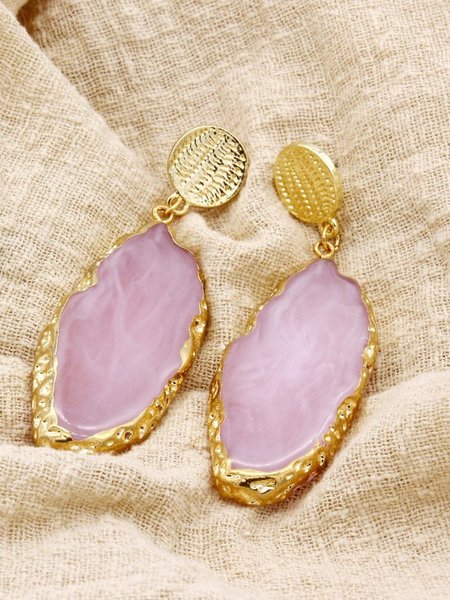 

Retro Personality Imitation Agate Earrings, Pink, Earrings