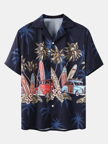 

Men's Shirt Collar Casual Printed Shirts, Blue, Winter Clearance