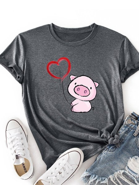 

Pig Heart Women's T-Shirt, Grey, T-shirts