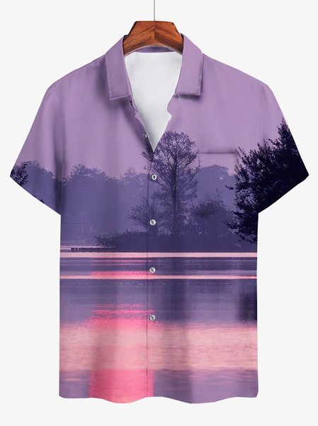 

Vintage Shirts, Purple, Men's Floral shirt