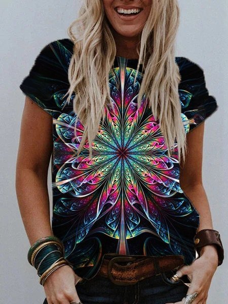 

Abstract Vortex Painting Print T-shirt, Black, T-shirts