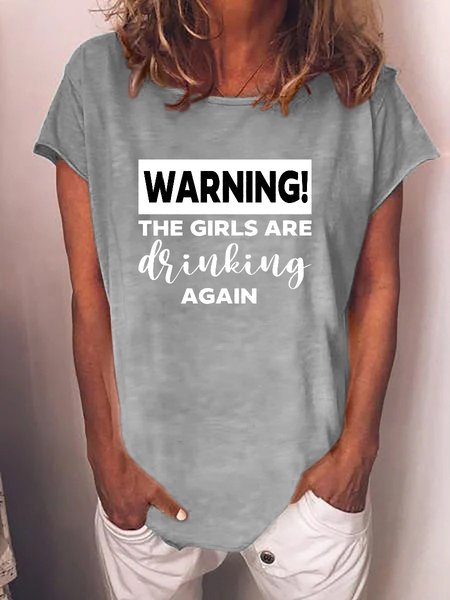

Warning The Girls Are Drinking Again Tee, Gray, Tees & T-shirts
