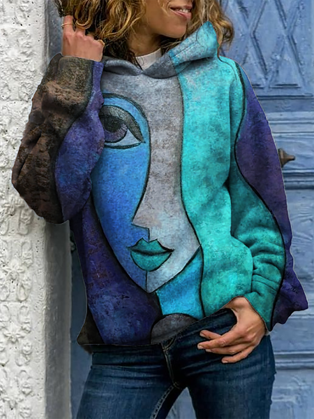 

Astratto Stampato Felpa, Blu, Hoodies & Sweatshirts
